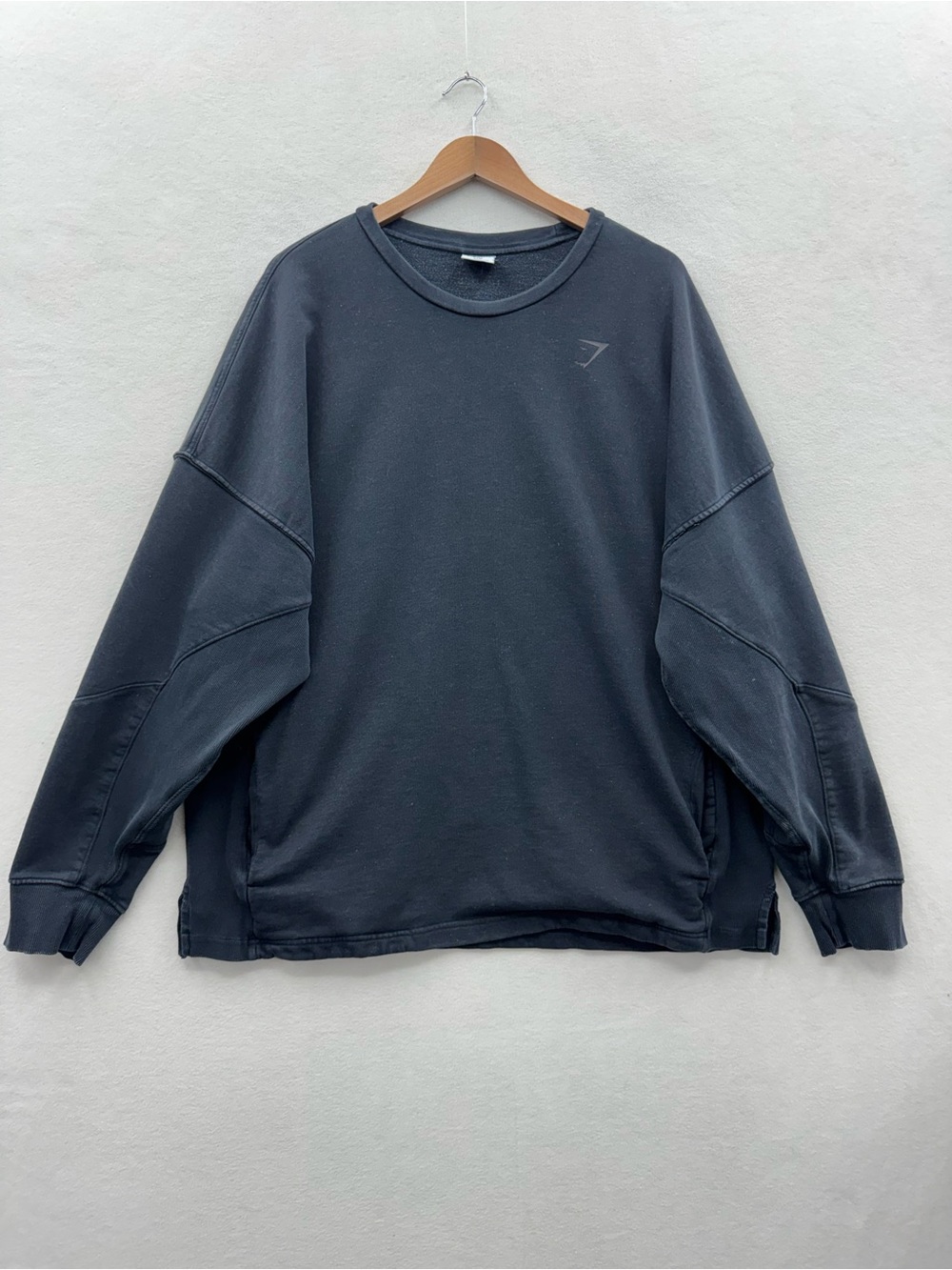 Gymshark Sweatshirt Mens XXXL Black Fleece Crewneck Pullover Back Logo Pockets